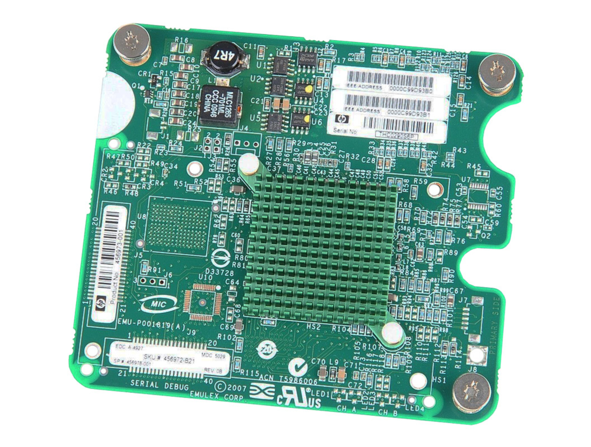 BLADE HBA FC HP EMULEX LPE1205 8GB MEZZANINE CARD