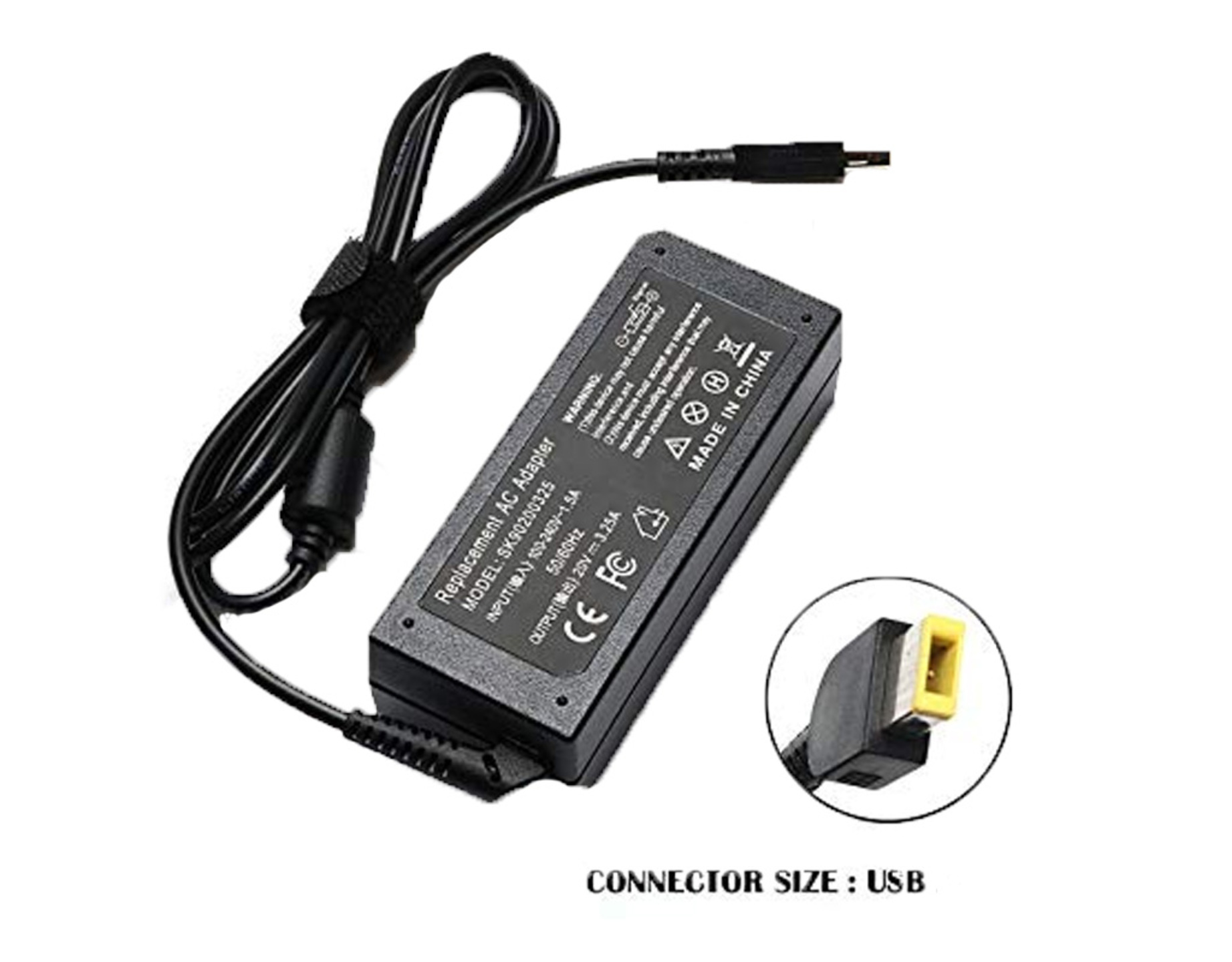 AC ADAPTER REPLACEMENT LENOVO 20.0V/3.25A/65W(YELLOW SQUARE) NEW