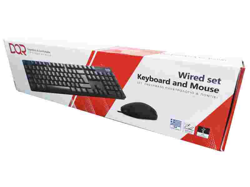 KEYBOARD-MOUSE DQR WIRED USB BLACK EN-GR NEW