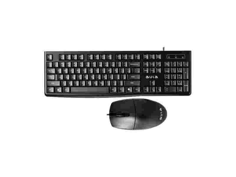 KEYBOARD-MOUSE AULA AC105 WIRED BLACK US-GR NEW