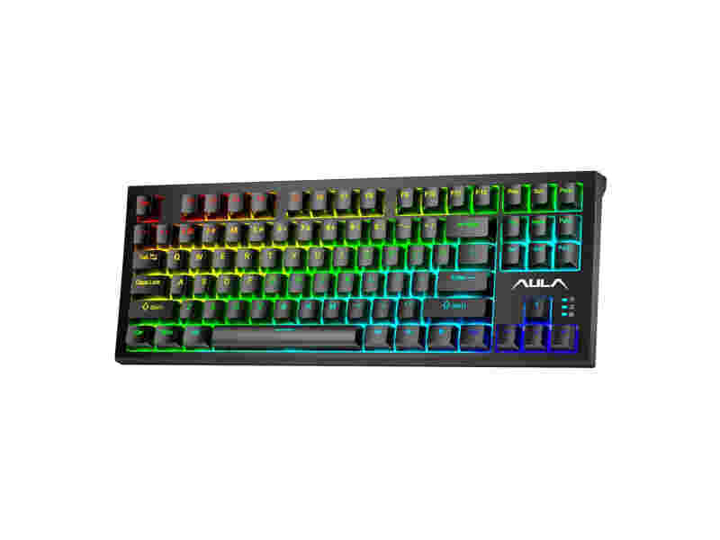 KEYBOARD AULA F3032 MECHANICAL RGB BLACK USB US-GR NEW