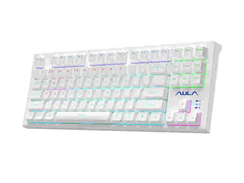KEYBOARD AULA F3032 MECHANICAL RGB WHITE USB US-GR NEW