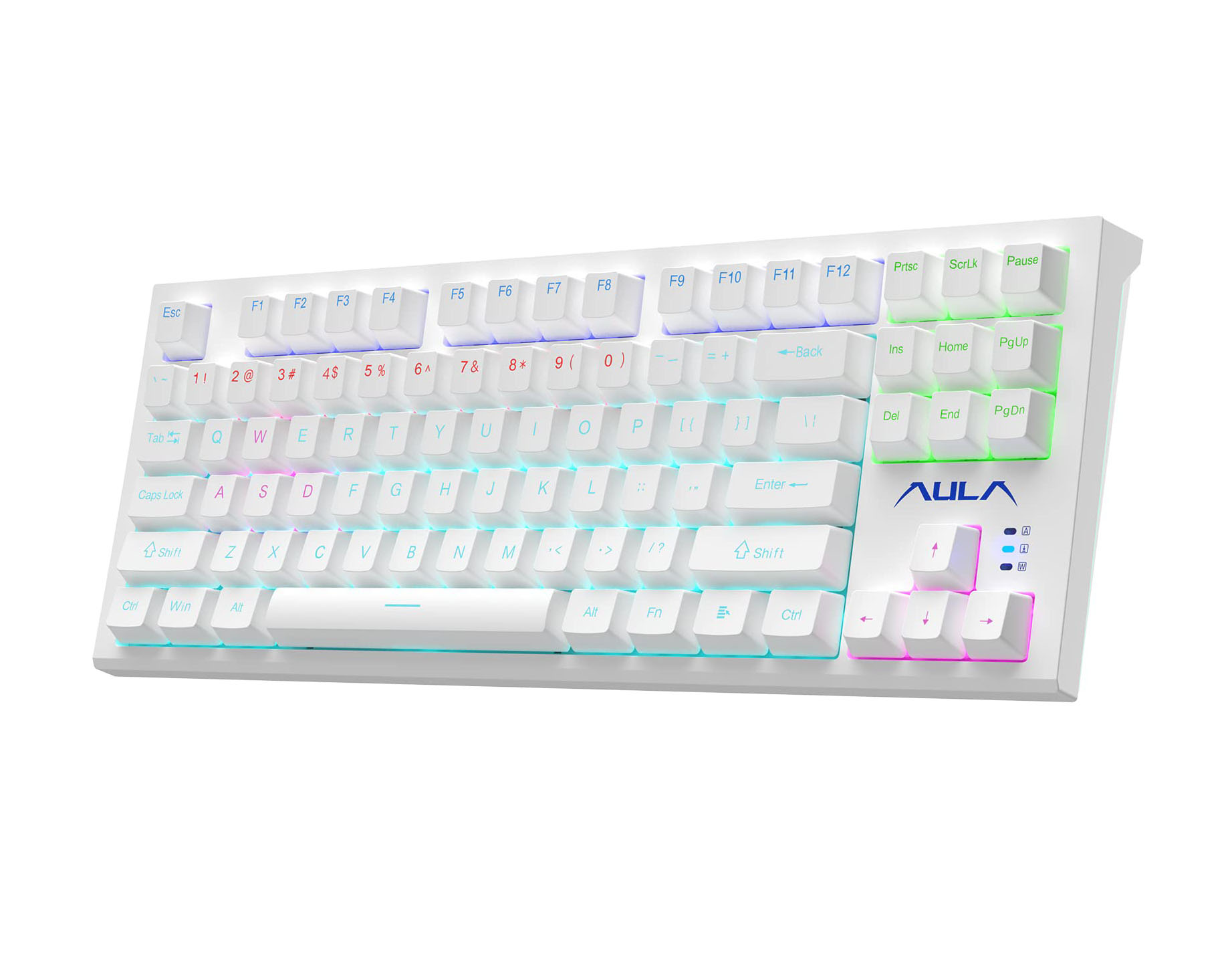 KEYBOARD AULA F3032 MECHANICAL RGB WHITE USB US-GR NEW