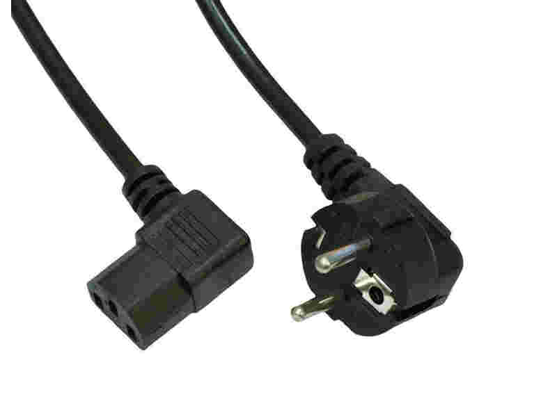 ΚΑΛΩΔΙΟ ΤΡΟΦΟΔΟΣΙΑΣ SCHUKO ΣΕ ΓΩΝΙΑΚΟ C13 ΜΑΥΡΟ NEW