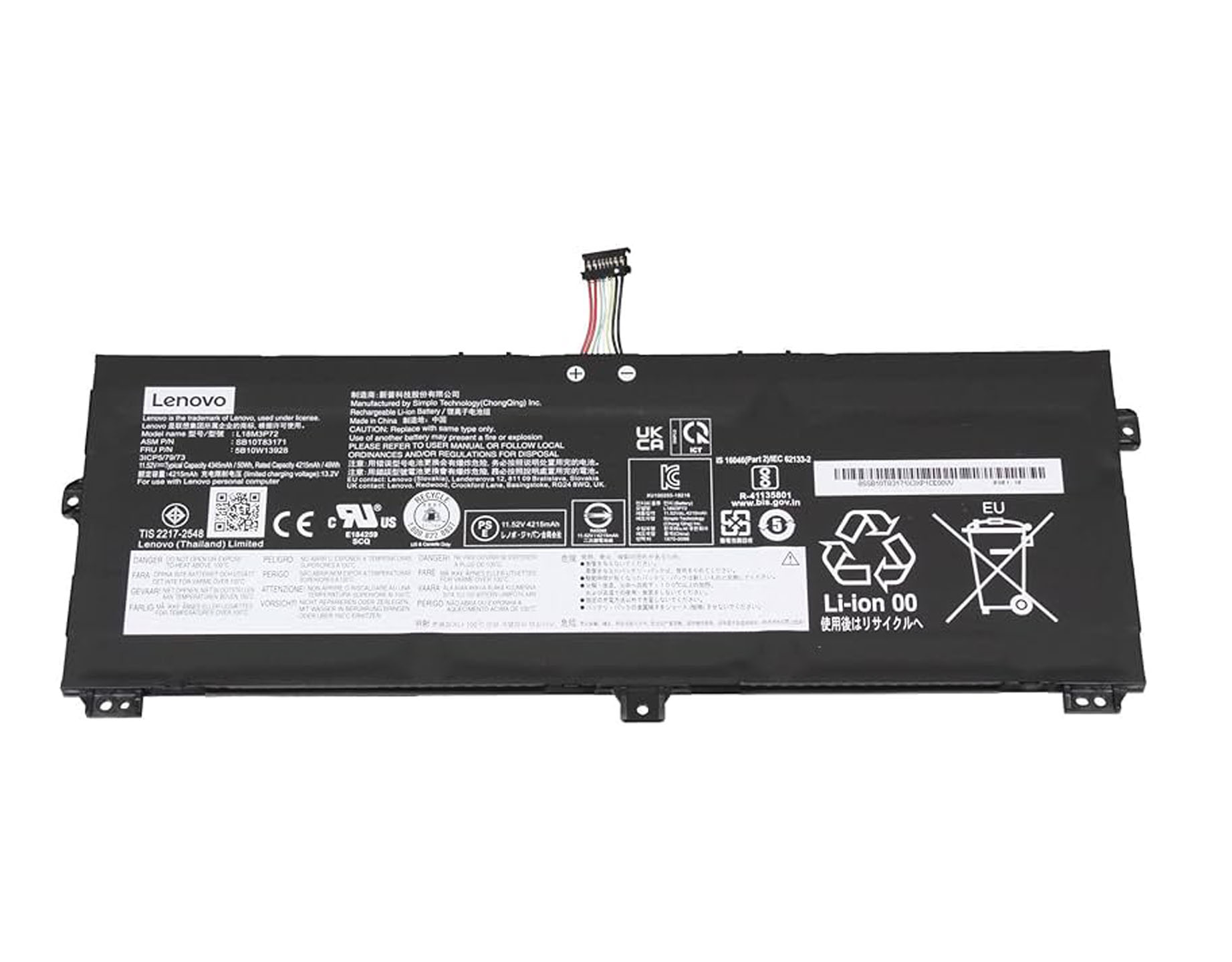 LENOVO THINKPAD X13 X390 YOGA BATTERY GA - 02DL021