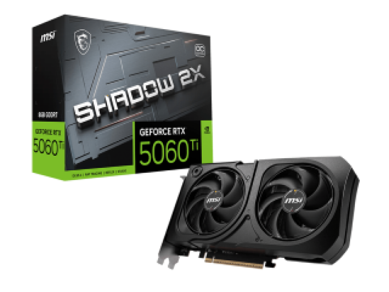 MSI VGA PCI-E NVIDIA GF RTX 5060 Ti 8G SHADOW 2X OC PLUS, 8GB/128BIT, GDDR7, HDMI/3xDP, DUAL FAN, 2 SLOT FANSINK, 3YW.