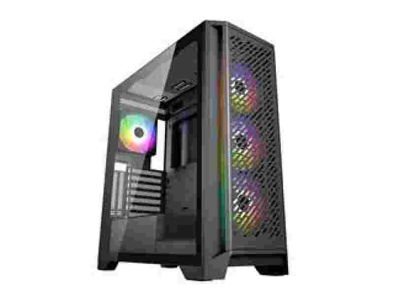 SUPERCASE PC CHASSIS AC29AL, MIDI TOWER ATX, BLACK, W/O PSU, Front: 3x 120mm Fan, Rear: 1x 120mm Fan, 2YW