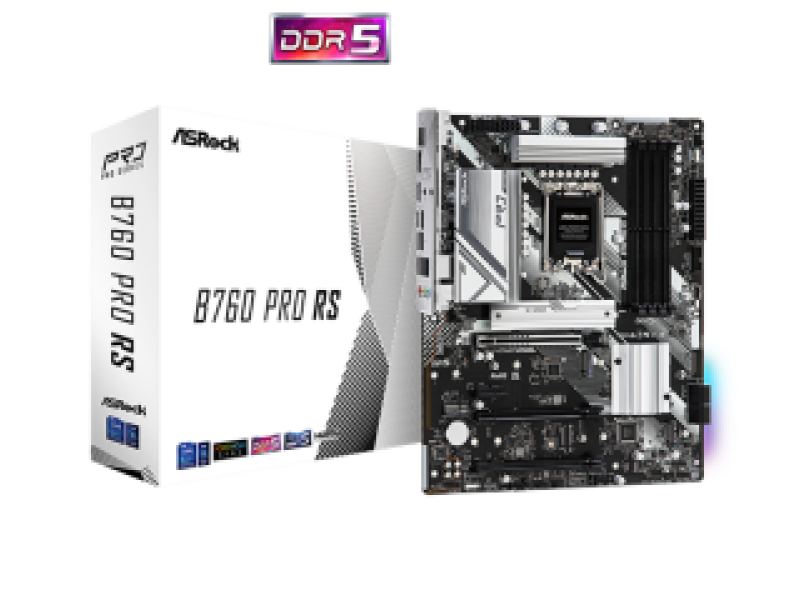 ASROCK MB B760 PRO RS, SOCKET INTEL LGA1700 14th/13th/12th GEN INTEL CPU, CS INTEL B760, 4 DIMM SOCKETS DDR5, DP/HDMI/eDP, PCI-E GEN 4.0, GIGABIT LAN, ATX, 3YW