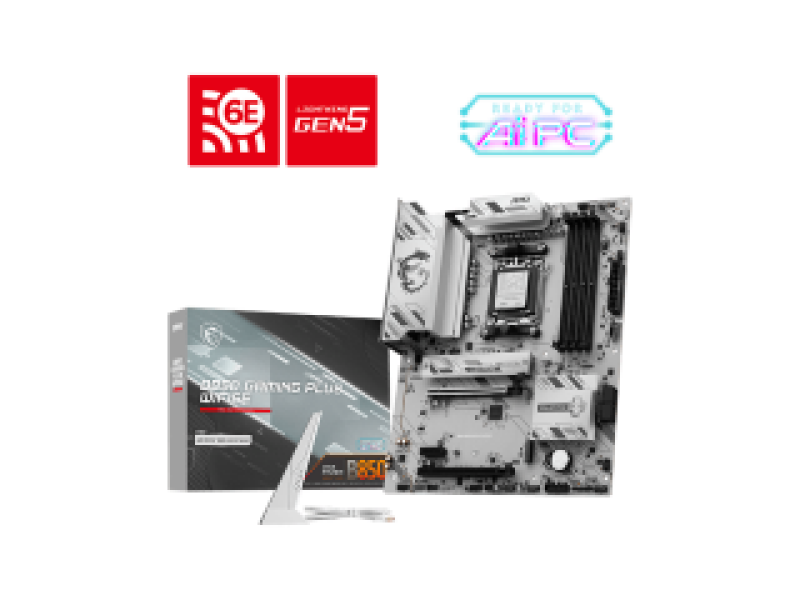 MSI MB B850 GAMING PLUS WIFI6E, SOCKET AMD AM5, CS AMD B850, 4 DIMM SOCKETS DDR5, DP/ HDMI, PCI-E GEN 5.0, 2.5G LAN, WIFI6E, ATX, 3YW.