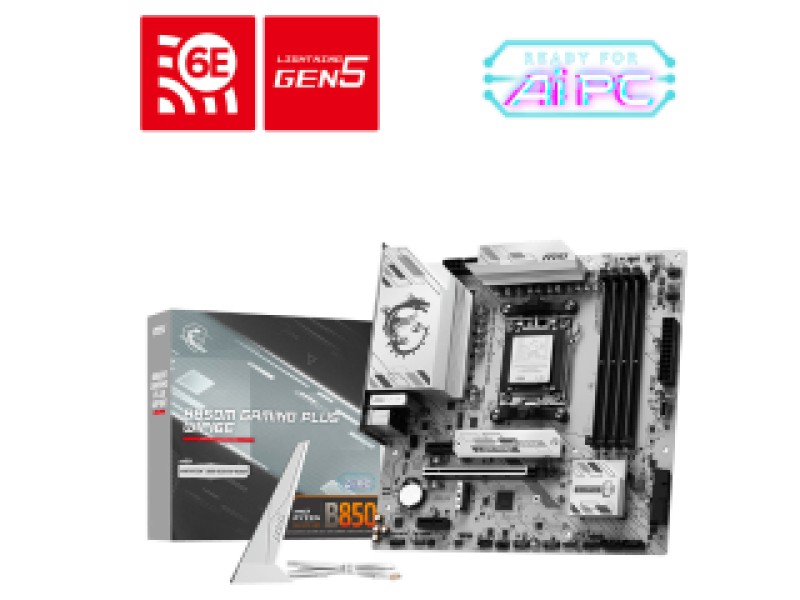 MSI MB B850M GAMING PLUS WIFI6E, SOCKET AMD AM5, CS AMD B850, 4 DIMM SOCKETS DDR5, DP/ HDMI, PCI-E GEN 5.0, 2.5G LAN, WIFI6E, MICRO-ATX, 3YW.