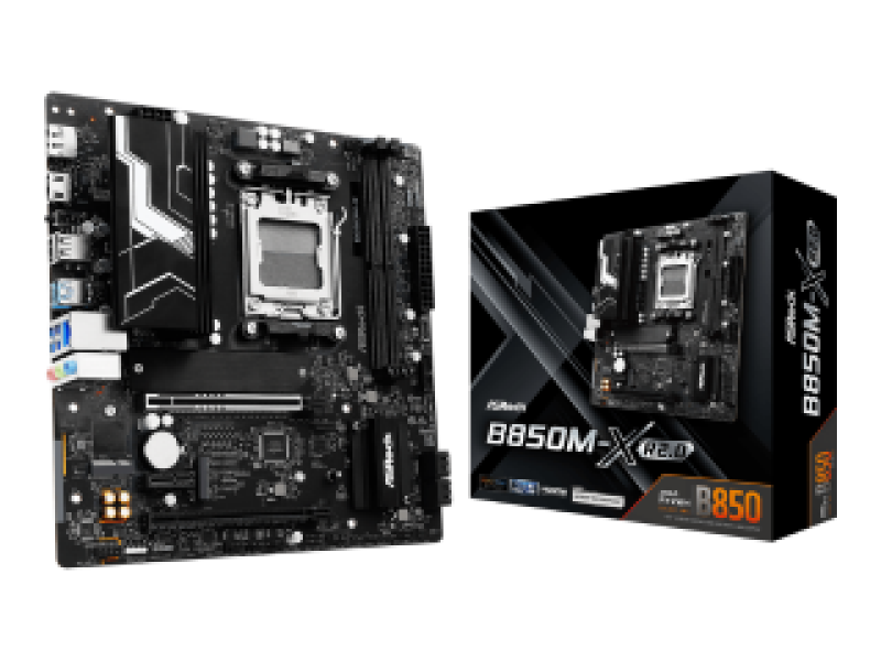 ASROCK MB B850M-X R2.0, SOCKET AMD AM5, CS AMD B850, 2 DIMM SOCKETS DDR5, HDMI/ DP, PCI-E GEN 4.0, GIGABIT LAN, MICRO-ATX, 3YW.
