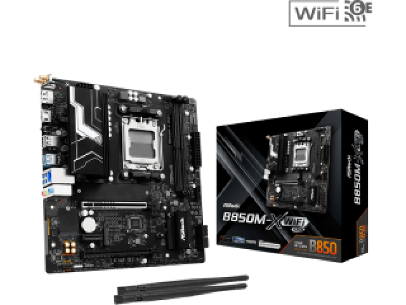ASROCK MB B850M-X WIFI R2.0, SOCKET AMD AM5, CS AMD B850, 2 DIMM SOCKETS DDR5, HDMI/DP, PCI-E GEN 5.0, 2.5G LAN, WIFI6E, MICRO-ATX, 3YW.