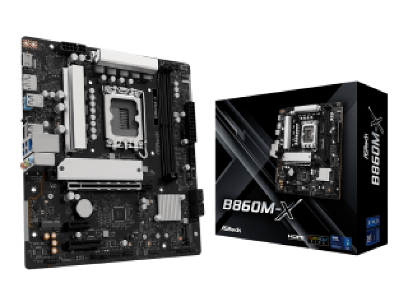 ASROCK MB B860M-X, SOCKET INTEL LGA1851 INTEL CPU, CS INTEL B860, 2 DIMM SOCKETS DDR5, HDMI/DP, PCI-E GEN 5.0, 2.5G LAN, MICRO-ATX, 3YW.