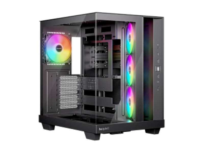 BEQUIET PC CHASSIS LIGHT BASE 500 LX BLACK BGW85, MIDI TOWER ATX, ARGB LIGHTING, W/O PSU, Side: 3x Light Wings LX Reverse 120mm PWM, Rear: 1x Light Wings LX 140mm PWM, 3YW.