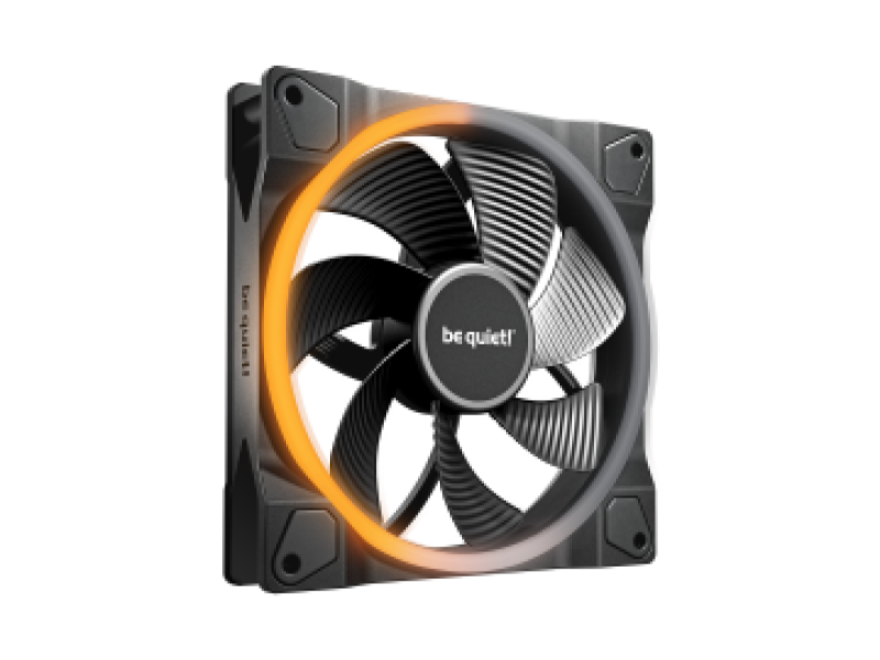 BEQUIET FAN LIGHT WINGS 140MM PWM REVERSE BL134, 1300RPM, 51.4CFM/87.3M3/H, 25.5 dB, Lifespan 60000h, BLACK, 3YW.