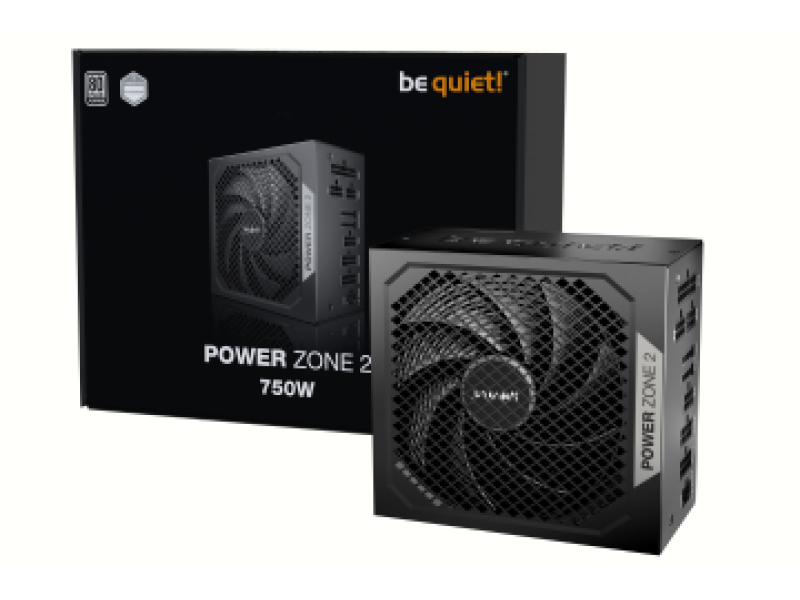 BEQUIET PSU POWER ZONE 2 750W BP006EU, PLATINUM CERTIFIED, MODULAR CABLES, PURE WINGS 3 14CM SILENT FAN, 10YW.