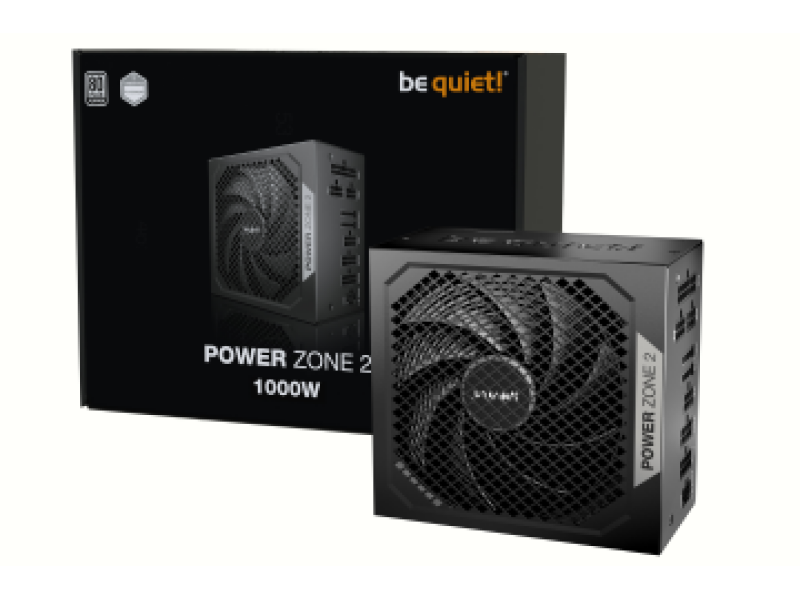 BEQUIET PSU POWER ZONE 2 1000W BP008EU, PLATINUM CERTIFIED, MODULAR CABLES, PURE WINGS 3 14CM SILENT FAN, 10YW.