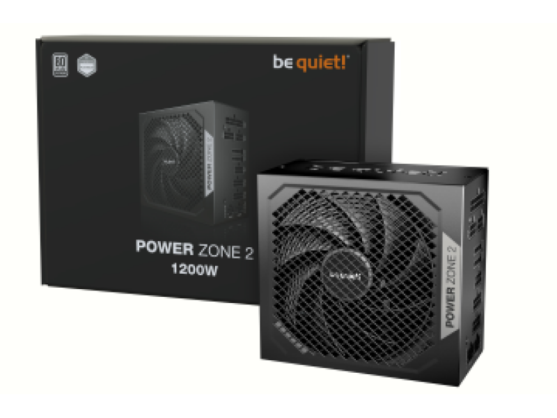 BEQUIET PSU POWER ZONE 2 1200W BP030EU, PLATINUM CERTIFIED, MODULAR CABLES, PURE WINGS 3 14CM SILENT FAN, 10YW.