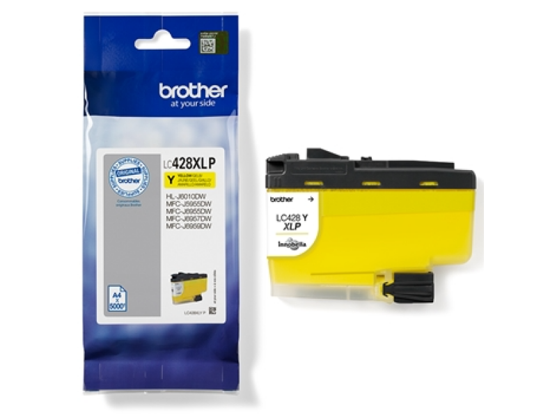 BROTHER INK YELLOW LC428XLYP, 5000 PAGES (MFCJ5955DW,6955DW,6957DW)