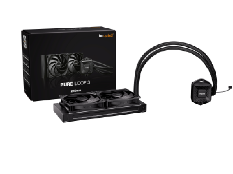 BEQUIET CPU HYDRO COOLER PURE LOOP 3 240MM BW027EU, INTEL SOCKET LGA 1851/1700/1200/1150/1151/1155, AMD AM4/AM5, 2x120MM FAN PURE WINGS 3 PWM HIGH-SPEED, BLACK, 3YW.