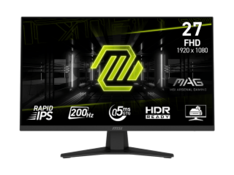 MSI MONITOR GAMING MAG 274F, FLAT IPS FHD, 27", 16:9, 300CD/M2, 1000:1, 0.5MS, 200Hz, 1920x1080, 1xHDMI/ 1xDP/ HP OUT, TILT, BLACK, 3YW.