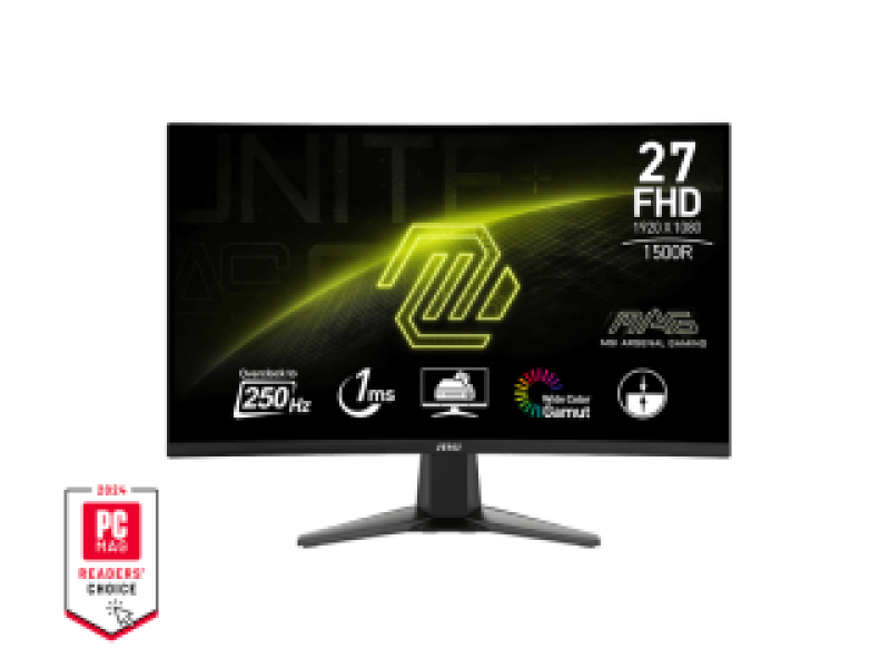 MSI MONITOR GAMING MAG 27C6X, CURVED VA FHD, 27", 16:9, 250CD/M2, 3000:1, 1MS, 250Hz, 1920x1080, 2xHDMI/ 1xDP/ HP OUT, TILT, BLACK, 3YW.