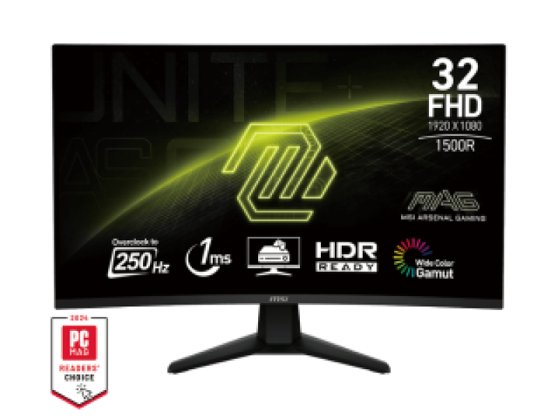 MSI MONITOR GAMING MAG 32C6X, CURVED VA FHD, 32", 16:9, 250CD/M2, 3000:1, 1MS, 250Hz, 1920x1080, 2xHDMI/ 1xDP/ HP OUT, BLACK, 3YW.