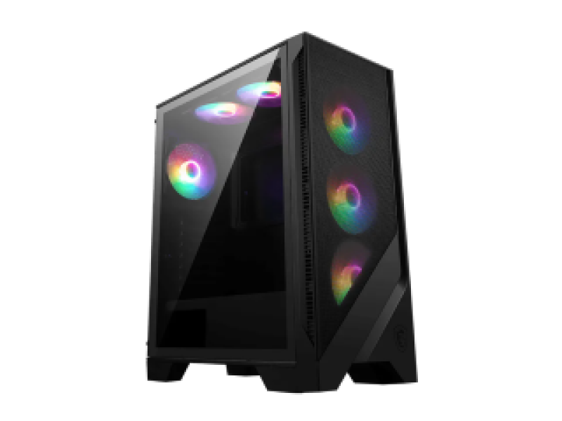 MSI PC CHASSIS MAG FORGE 120A AIRFLOW BLACK, MIDI TOWER ATX, RGB LIGHTING, W/O PSU, Front: 3x 120mm AUTO-RGB Fan, Top: 2x 120 mm Auto-RGB Fan, Rear: 1x 120mm AUTO-RGB Fan, 2YW.