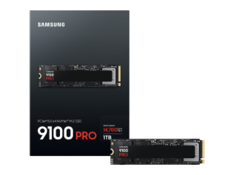SAMSUNG SSD M.2 NVMe PCI-E GEN5 1TB MZ-VAP1T0BW SERIES 9100 PRO, M.2 2280, NVMe PCI-E GEN5x4, READ 14700MB/s, WRITE 13300MB/s, 5YW.