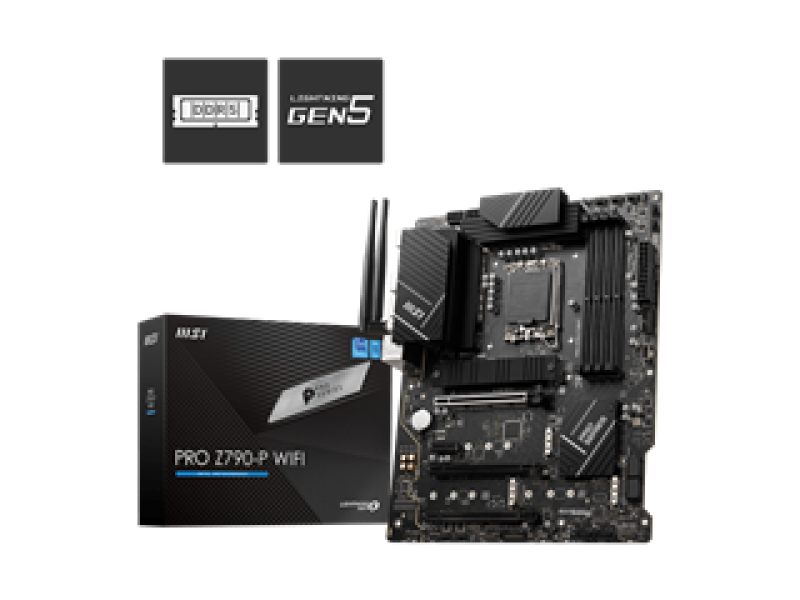 MSI MB PRO Z790-P WIFI, SOCKET INTEL LGA1700 14TH/13TH/12TH GEN, CS INTEL Z790, 4 DIMM SOCKETS DDR5, DP/HDMI, PCI-E GEN 4.0, 2.5G LAN, WIFI6E, ATX, 3YW.