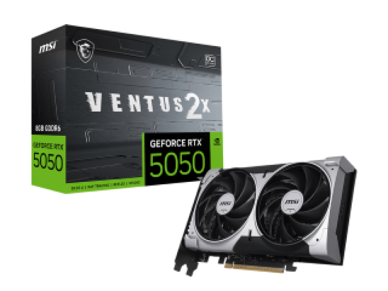 MSI VGA PCI-E NVIDIA GF RTX 5050 8G VENTUS 2X OC, 8GB/128BIT, GDDR6, HDMI/3xDP, DUAL FAN, 2 SLOT FANSINK, 3YW.