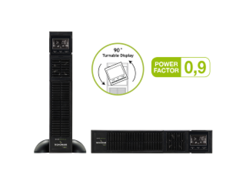 TECNOWARE UPS EVO DSP PLUS 2400 R/T HE PF 0.9 IEC TOGETHER ON, 2400VA/2160W, ON LINE DSP DOUBLE CONVERSION, 2YW ELECTRONIC PARTS & 1YW BATTERIES.