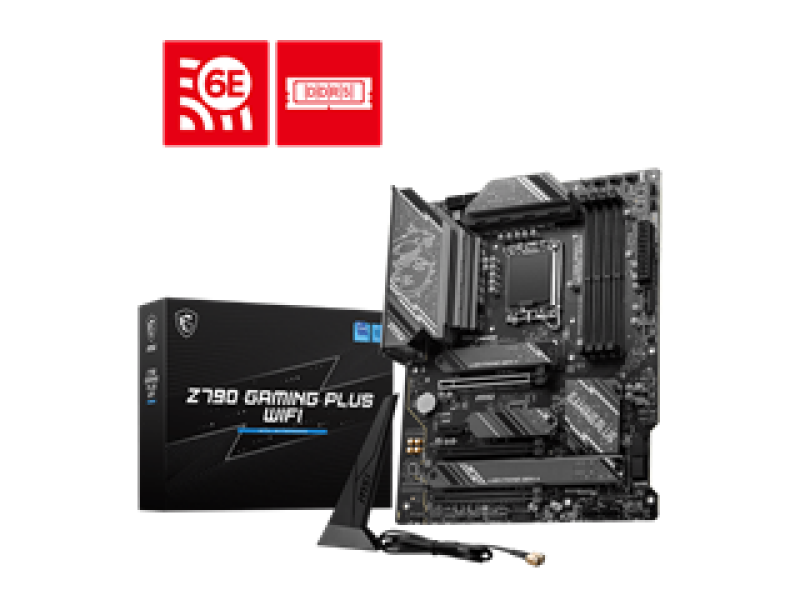 MSI MB Z790 GAMING PLUS WIFI, SOCKET INTEL LGA1700 14th/13th/12th GEN CPU, CS INTEL Z790, 4 DIMM SOCKETS DDR5, DP/HDMI, PCI-E GEN 4.0, 2.5G LAN, WIFI6E, ATX, 3YW.