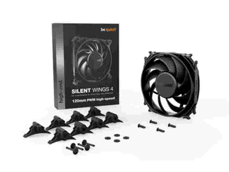BEQUIET FAN SILENT WINGS 4 120MM PWM HIGH-SPEED BL094, 2500RPM, 76,7CFM/130,31M3/H, 31,2 dB, Lifespan 300000h, BLACK, 5YW.