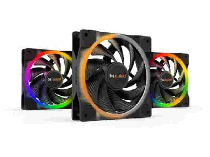 BEQUIET FAN LIGHT WINGS 120MM PWM HIGH-SPEED TRIPLE-PACK BL077, ARGB, 2500RPM, 52,3CFM/88,86M3/H, 31 DB, LIFESPAN 60000H, BLACK, 3YW.